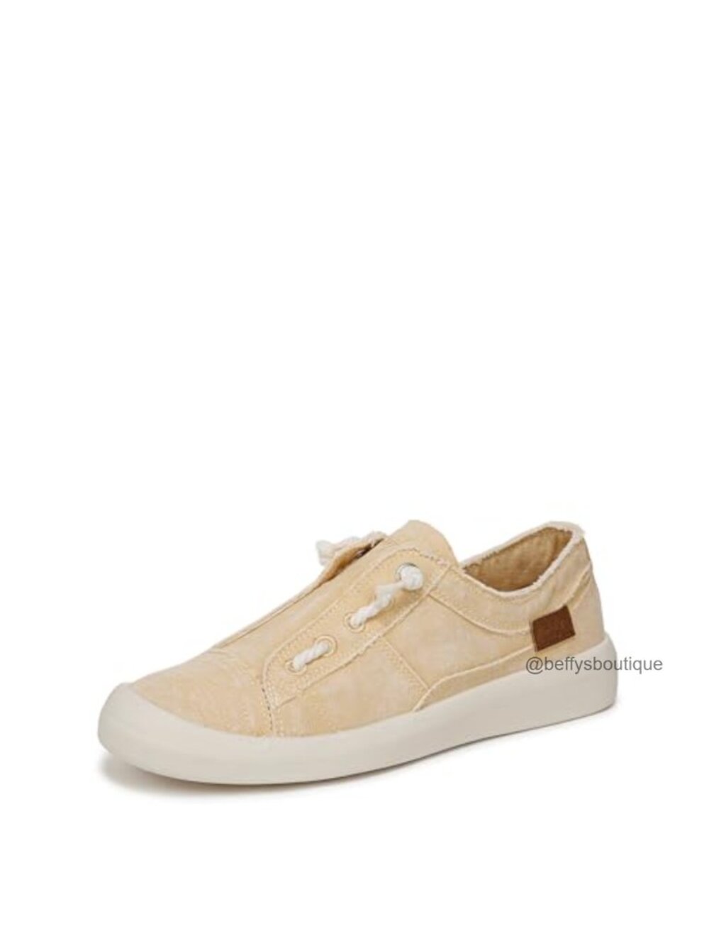 Vegan Faux Rope Lace Slip On Sneakers Comfort Walking Shoes